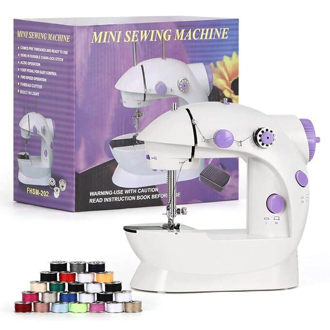 Picture of Mini Portable Handheld Electric Adjustable 2-Speed Sewing Machine - Multicolor