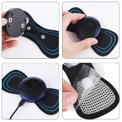 Picture of Tens Units EMS Mini Massager with 6 Pads ,Muscle Stimulator Full Body Relax Machine Rechargeable Device for Legs Back Neck Pain Relief Therapy - Multicolor