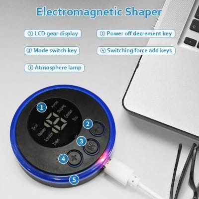 Picture of Tens Units EMS Mini Massager with 6 Pads ,Muscle Stimulator Full Body Relax Machine Rechargeable Device for Legs Back Neck Pain Relief Therapy - Multicolor
