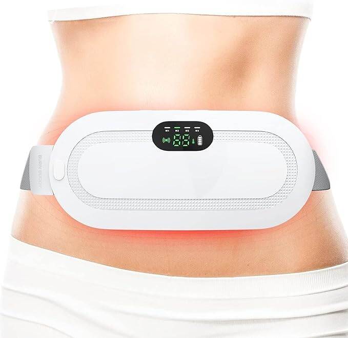 Picture of Heating Pad for Period Cramps, Fast Heating Pad with 6 Heat Levels and 6 Massage Modes, Portable Cordless Menstrual Heating Pad, Back or Belly Period Massager for Women and Girls - Multicolor