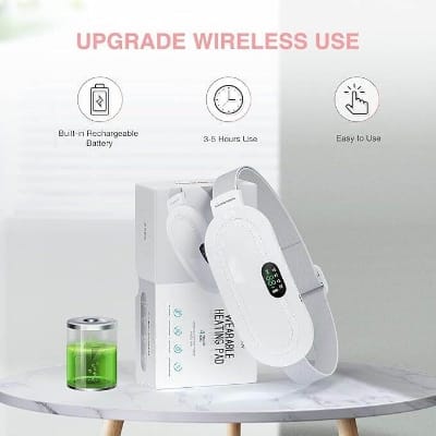 Picture of Heating Pad for Period Cramps, Fast Heating Pad with 6 Heat Levels and 6 Massage Modes, Portable Cordless Menstrual Heating Pad, Back or Belly Period Massager for Women and Girls - Multicolor