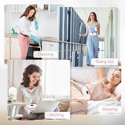 Picture of Heating Pad for Period Cramps, Fast Heating Pad with 6 Heat Levels and 6 Massage Modes, Portable Cordless Menstrual Heating Pad, Back or Belly Period Massager for Women and Girls - Multicolor