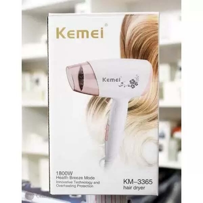 Picture of Kemei KM-3365 Hot And Normal Air Foldable Hair Dryer For Women - Multicolor