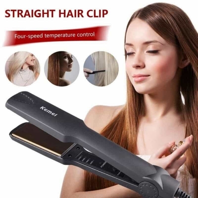 Picture of Kemei KM-329 Professional Straightening Irons Electric Beard Hair Straightener Flat Iron Fast Heating option - Multicolor