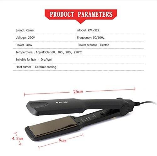 Picture of Kemei KM-329 Professional Straightening Irons Electric Beard Hair Straightener Flat Iron Fast Heating option - Multicolor