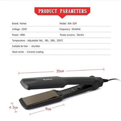 Picture of Kemei KM-329 Professional Straightening Irons Electric Beard Hair Straightener Flat Iron Fast Heating option - Multicolor