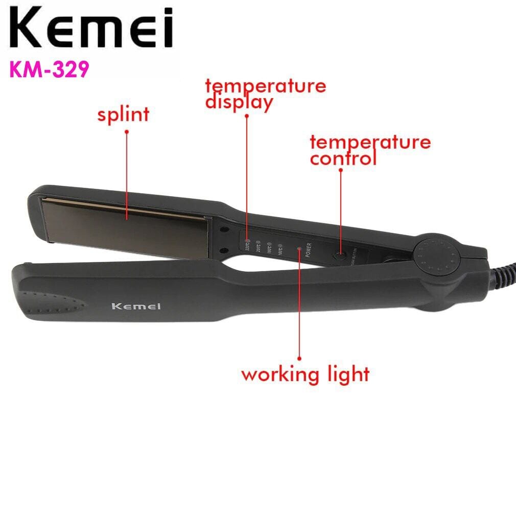 Picture of Kemei KM-329 Professional Straightening Irons Electric Beard Hair Straightener Flat Iron Fast Heating option - Multicolor
