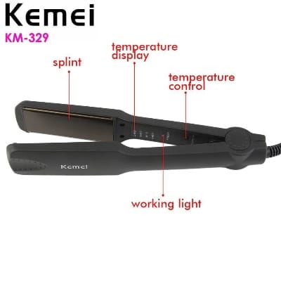 Picture of Kemei KM-329 Professional Straightening Irons Electric Beard Hair Straightener Flat Iron Fast Heating option - Multicolor