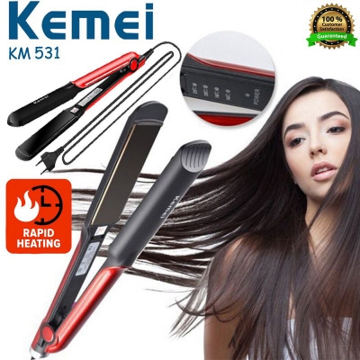 Picture of Kemei KM-531 Professional Hair Straightener with 2 ceramic plates Fast heating - Multicolor
