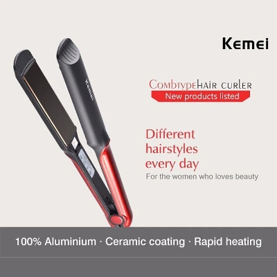 Picture of Kemei KM-531 Professional Hair Straightener with 2 ceramic plates Fast heating - Multicolor