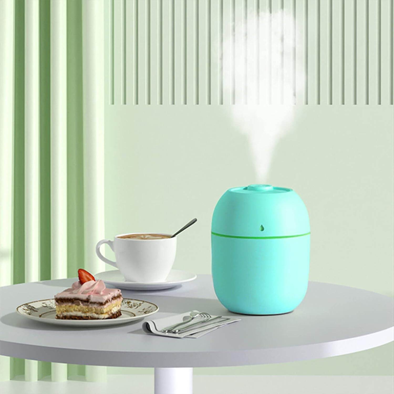 Picture of Portable Mini Humidifier, USB Personal Air Humidifier for Baby Bedroom Travel Office Home with Light, 300ml Small Cool Mist Humidifier, Essential Oil Diffusers - Multicolor