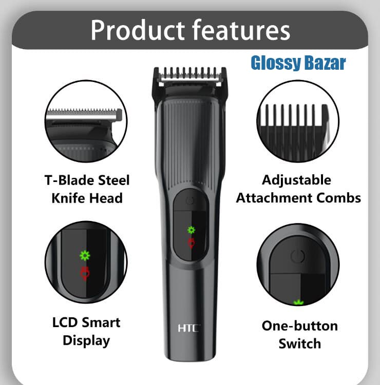 Picture of HTC AT-519 Lithium battery home use hair trimmer Indicator light powerful hair cutting machine For Men and Women 
