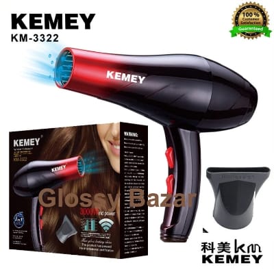 Picture of Kemey KM-3322 3000W Professional Heavy Duty Hair Dryer for women - Black