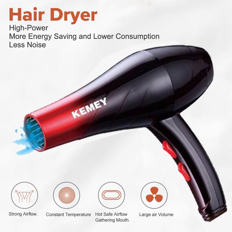 Picture of Kemey KM-3322 3000W Professional Heavy Duty Hair Dryer for women - Black
