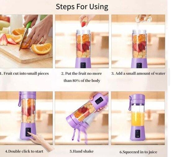 Picture of Mini Usb Rechargeable Portable Electric Fruit Juicer - Smoothie Maker - Blender Machine - Juice Maker 