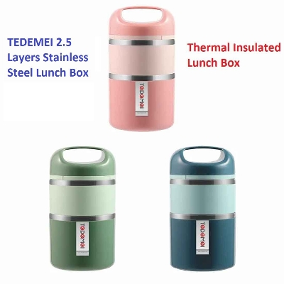 Picture of 2 layer Tedemei Food Grade Stainless Steel Lunch Box - Multicolor