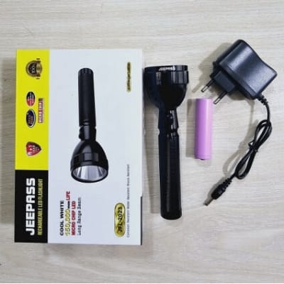 Picture of Jeepas JFL-2023 Rechargable LED Flashlight Torch Light - Black