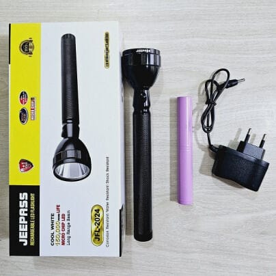 Picture of Jeepas JFL-2024 Rechargable LED Flashlight 4000mAh Torch Light - Black