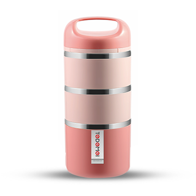 Picture of Tedemei Brand 3 Layers 1.43 Liters Stainless Steel Lunch Box with additional layer at the top - Multicolor