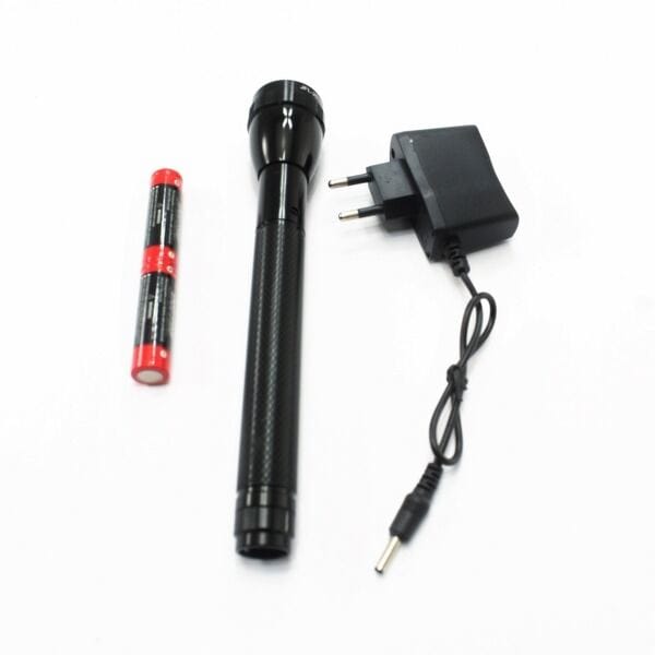 Picture of High Quality Rechargeable LED FlashLight- Black Jeepass Brand JFL-2022 - Black