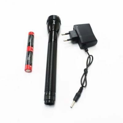 Picture of High Quality Rechargeable LED FlashLight- Black Jeepass Brand JFL-2022 - Black