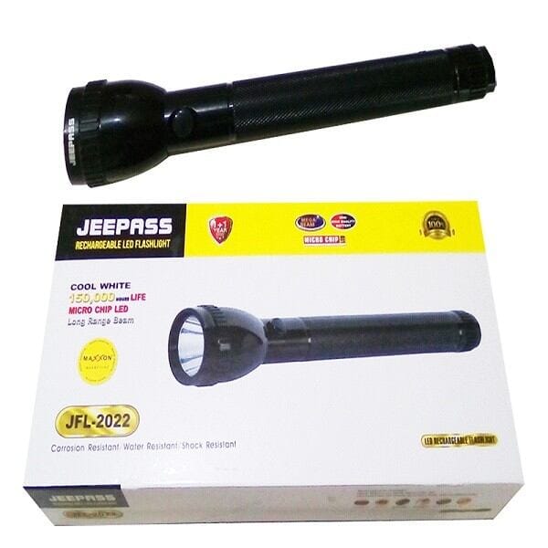Picture of High Quality Rechargeable LED FlashLight- Black Jeepass Brand JFL-2022 - Black