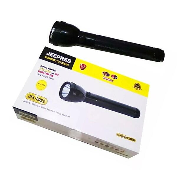 Picture of High Quality Rechargeable LED FlashLight- Black Jeepass Brand JFL-2022 - Black