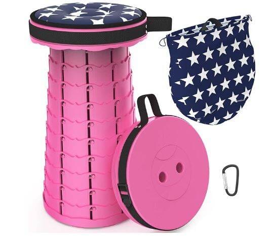 Picture of Outdoor Rainbow Folding Stool Portable Chair Adjustable Rainbow Retractable Stool Fishing Retractable Folding Stool Furniture - Multicolor