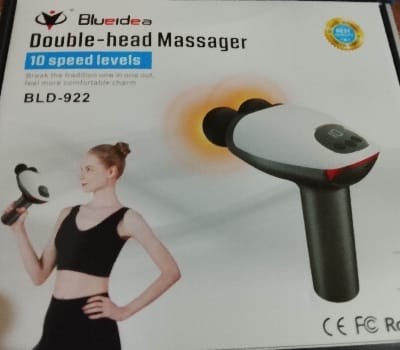 Picture of BLUE IDEA BLD 922 Dual Head Electric Massager with Infrared Heat - Full Body Handheld Deep Tissue Massage for Muscle Pain Relief - Multicolor