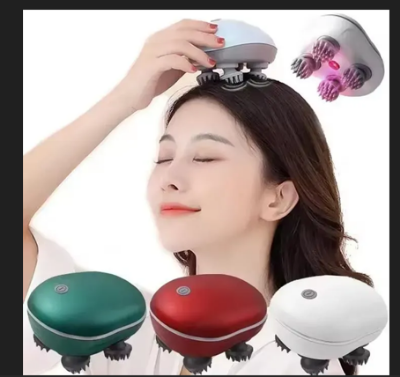 Picture of Electric Scalp Massager, Portable Head Massager with Kneading 96 Massage Nodes, Handheld Head Scratcher Massager for Stress Relax and Pain Relief, Ideal Gifts for Women, Men - Multicolor