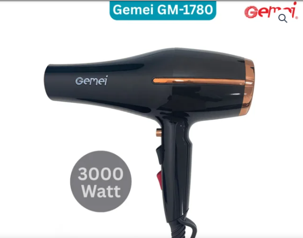 Picture of Gemei Gm-1780 Professional Hair Dryer for Women — 3000W Black - Multicolor