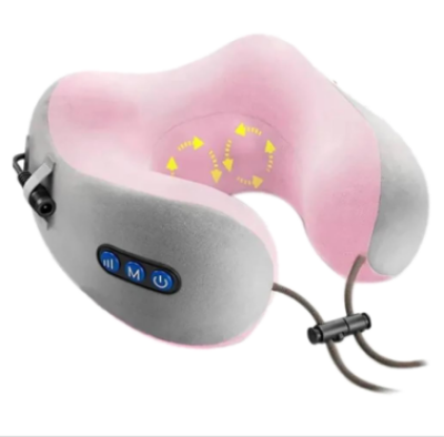 Picture of U-Shaped Vibration Electric Rechargeable Massage Pillow Electric Travel Massage Pillow U-Shaped Memory Foam Neck Massage - Multicolor