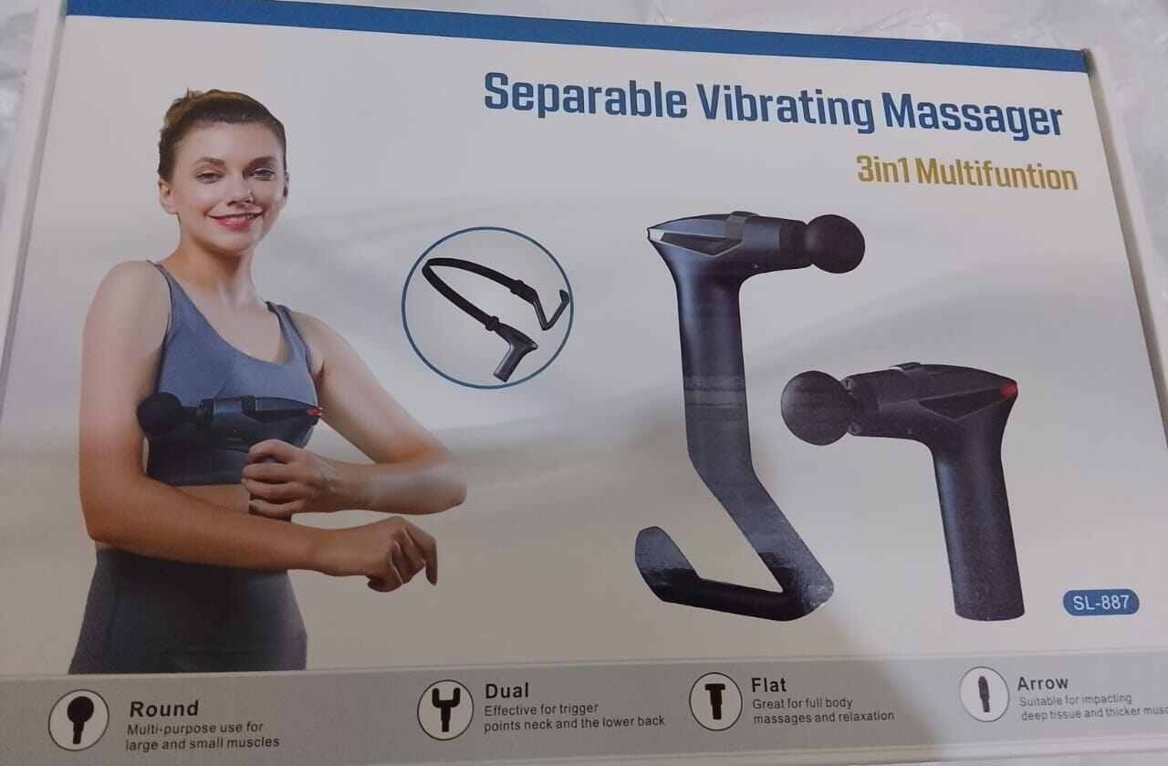 Picture of IBELL SL-887 Seperable Vibrating Massage Gun | Percussion Muscle Massager with 12 Speed Levels for Full Body Pain Relief of Neck, Shoulder, Back, Foot for Men & Women - Multicolor