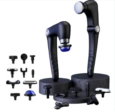 Picture of Portable Foldable Massage Gun Heat Cold Head Rotatable Design Professional Handheld Massager Whole Body Back Neck Muscle - Multicolor