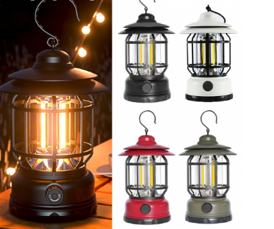 Picture of Camping Lanterns Protable Flashlights Led Night Light Portable Emergency Searchlight Hanging Light for Outdoor Camping Hiking,Fishing - Multicolor