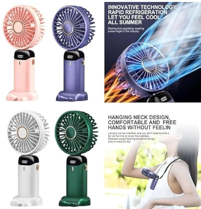 Picture of Handheld Fan, Mini Portable Personal Fan USB Rechargeable - Multicolor