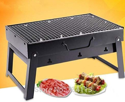 Picture of Portable BBQ Grill with Foldable Stand, Heavy-Duty Stainless Steel Construction - Multicolor