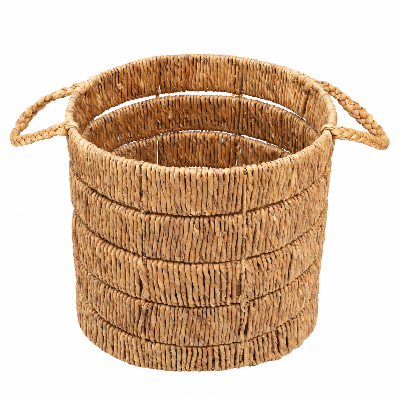 Picture of Gorgeous Handicrafts Basket Round WH natural D26-BAS-124 KHORI