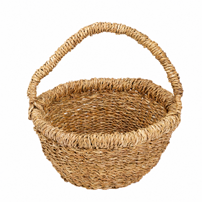 Picture of Gorgeous Handicrafts Basket round with handle seagrass natural D25-BAS-303, NEO