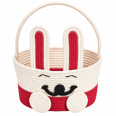 Picture of Gorgeous Handicrafts Basket round Cotton natural red D26-BAS-003, BANI 3