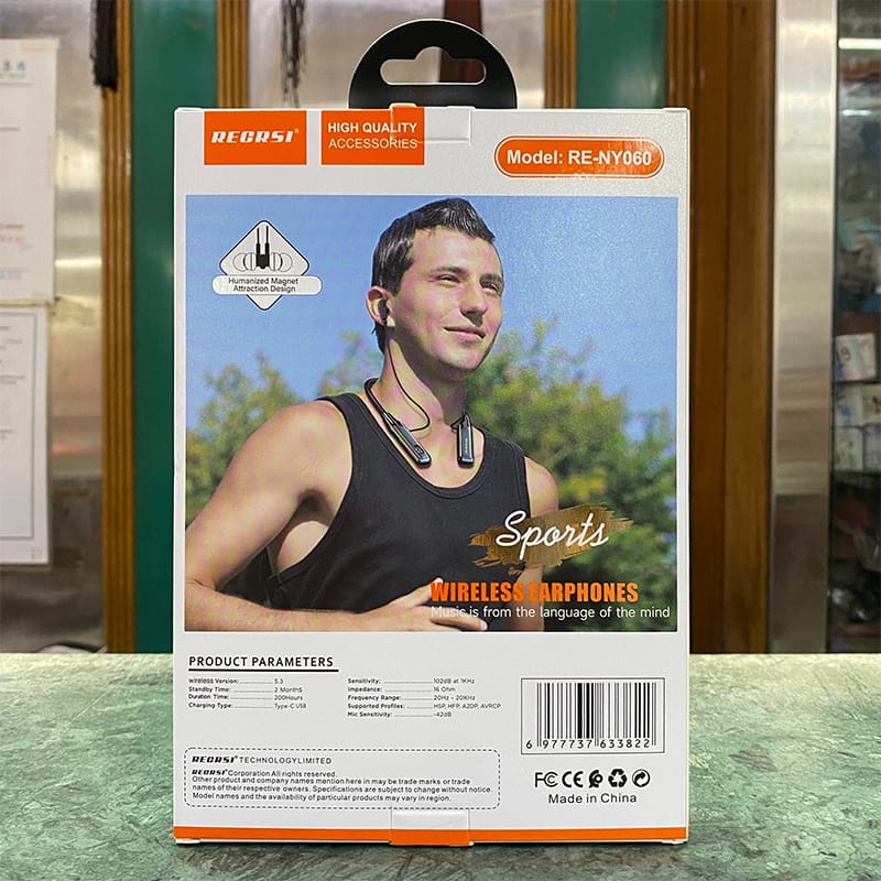 Picture of 200H Magnetic Neckband Wireless Bluetooth 5.3 Earbuds Long Standby Sports Music Earphones HiFi Sound Headphones Support TF Card Output 200 Hour Playback EVG