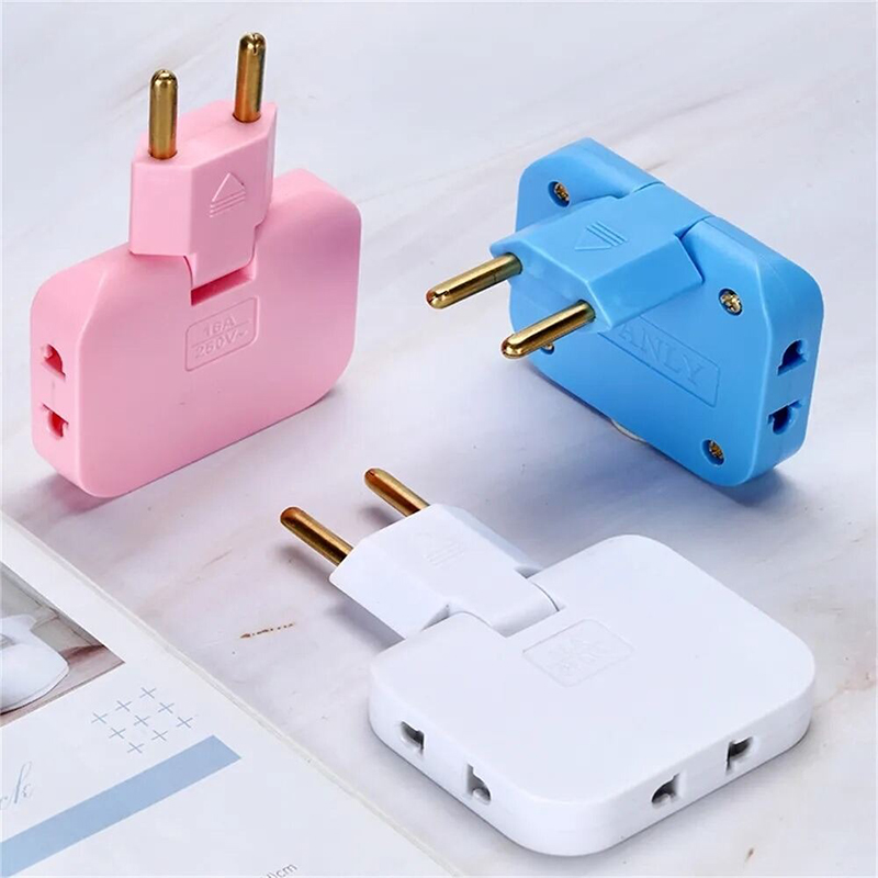 Picture of 3 in 1 Mutli Plug Travel Adapter Socket (3 Power Socket) High Power EU Bangladesh Standard 180° Rotating Coverter Socket AC Adapter