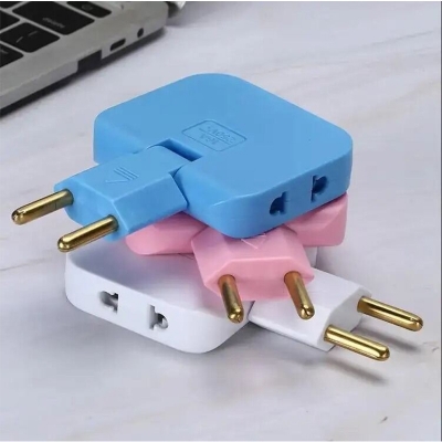 Picture of 3 in 1 Mutli Plug Travel Adapter Socket (3 Power Socket) High Power EU Bangladesh Standard 180° Rotating Coverter Socket AC Adapter