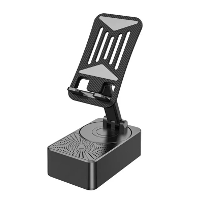 Picture of Imported 3 in 1 Cell Phone Stand with Wireless Bluetooth Speaker & Power Bank - Foldable Audio Phone Holder with HD Surround Sound for Home & Outdoor