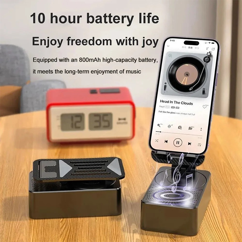 Picture of Imported 3 in 1 Cell Phone Stand with Wireless Bluetooth Speaker & Power Bank - Foldable Audio Phone Holder with HD Surround Sound for Home & Outdoor