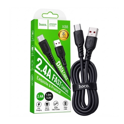 Picture of Hoco X88 3A Type C Cable Fast Charging Type C Gratified Data Cable For Type-C USB C Data Cable Type C Data Cable 1Meter - Multicolor