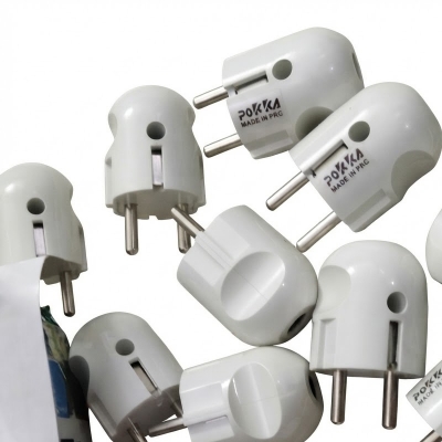 Picture of Imported Universal 2 Pin Plug Electrical Power Cord Connector . pokka two pin pluge 3 pcs combo pack, pokka tow pin plug