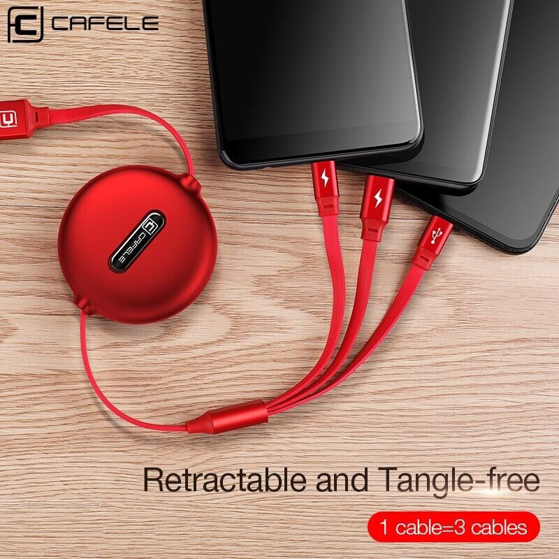 Picture of 3 in 1 Retractable USB C 6A 100W USB Fast Charger for iPhone 13 14 12 11 Pro X Max Type C/Micro Fast Charger for 5 colour multicolour