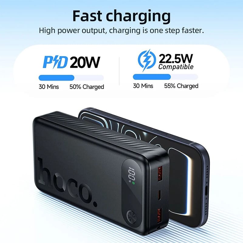 Picture of HOCO J154A CCC Certification 20000mAh LED Digital Display Powerbank For iPhone 17 16 22.5W PD20W USB C Fast Charging External Battery