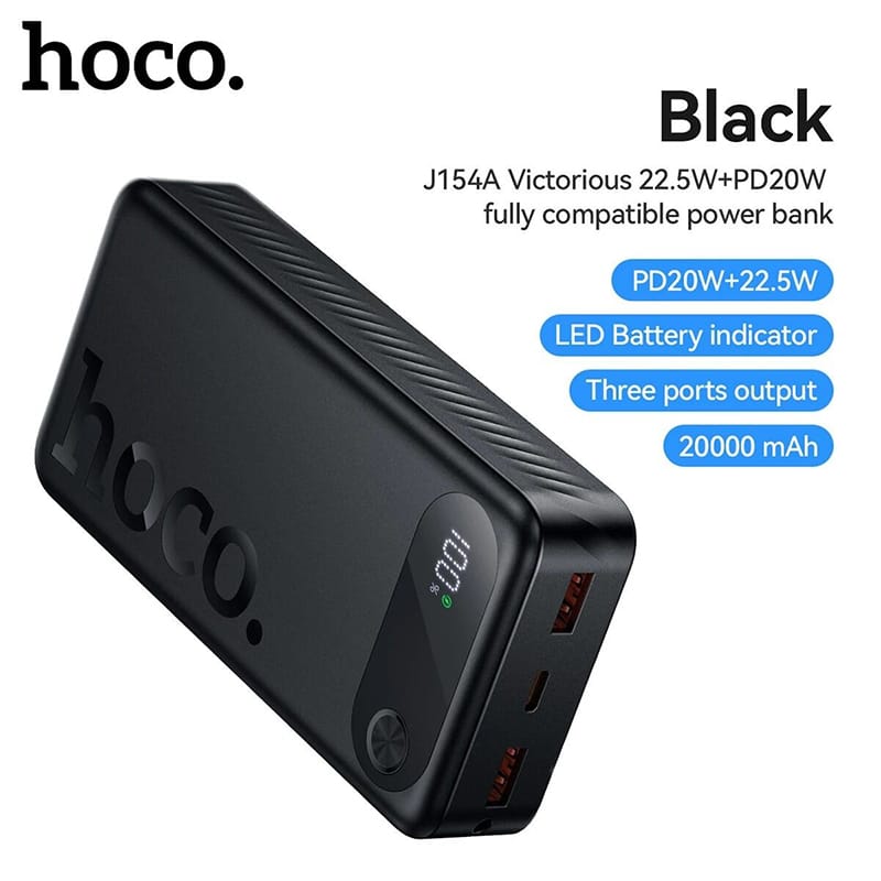 Picture of HOCO J154A CCC Certification 20000mAh LED Digital Display Powerbank For iPhone 17 16 22.5W PD20W USB C Fast Charging External Battery
